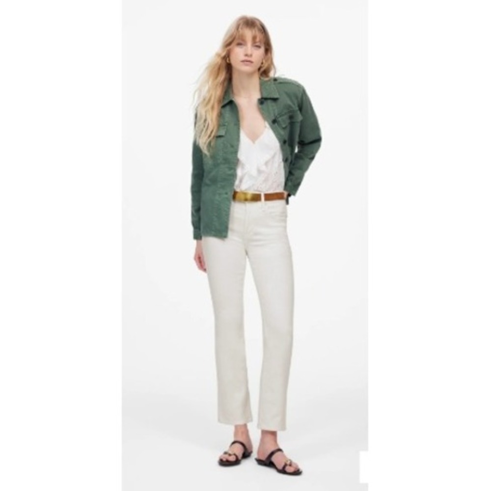 Madewell Jeans Womens Size‎ 23 White Mid Rise Kick Out Crop Denim NI961